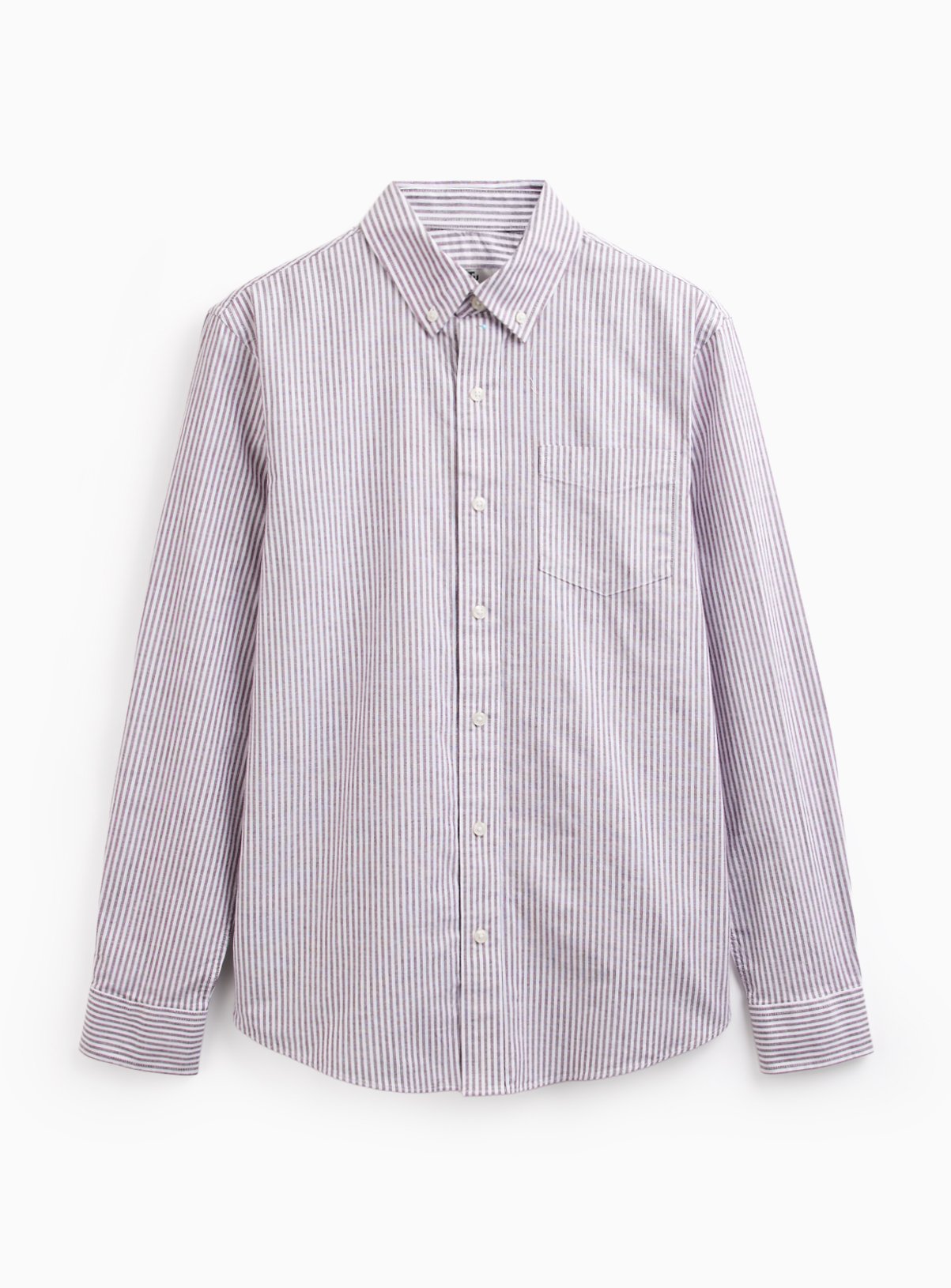 Dark Red Ticking Stripe Oxford Slim Fit Shirt XL - Image 3 thumbnail